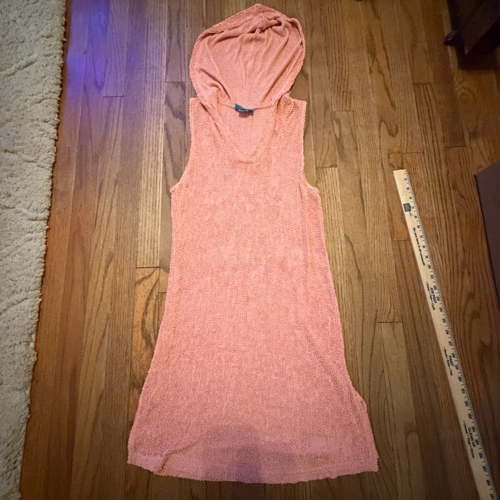 Women’s Hooded Swim Coverup - Coral Pink